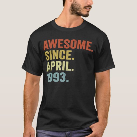 30歳ヴィンテージ1993年4月30歳の誕生日1 Tシャツ (正面)
