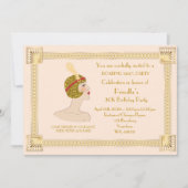 30歳以上,誕生日パーティーの女性,ギャツビー,金ゴールドピンク 招待状 (正面)