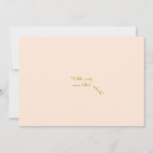 30歳以上,誕生日パーティーの女性,ギャツビー,金ゴールドピンク 招待状 (裏面)