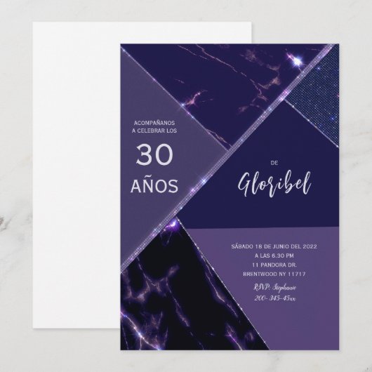 30歳女性の招待状 招待状 (正面/裏面)