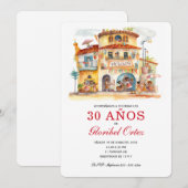 30歳女性誕生日パーティー招待状 招待状 (正面/裏面)