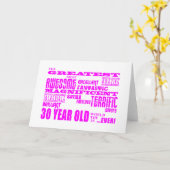 30歳女素晴らし子ピンク カード (黄色い花)