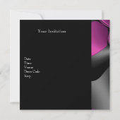 30歳抽象芸術ブラックプラムパープル招待状 招待状 (裏面)
