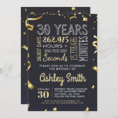 30歳招待状- 30年時間秒 招待状 (正面/裏面)