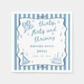 30歳描の気のあるそぶりをした誕生日を祝う スタンダードカクテルナプキン (正面)