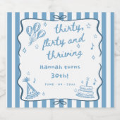 30歳描の気のあるそぶりをした誕生日を祝う スパークリングワインラベル (シングルラベル)