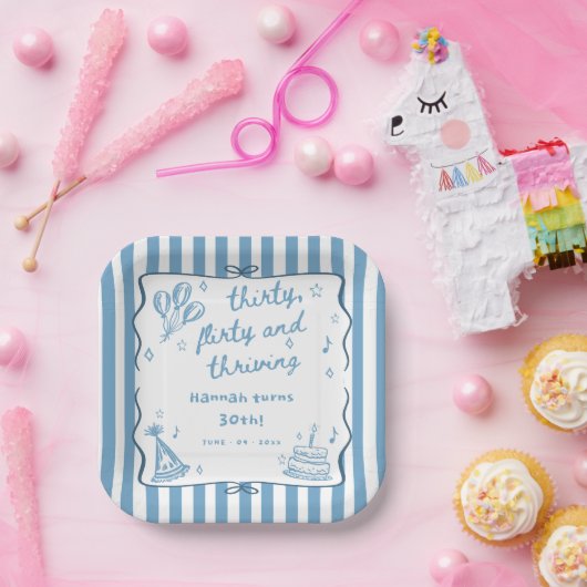 30歳描の気のあるそぶりをした誕生日を祝う ペーパープレート (パーティー)