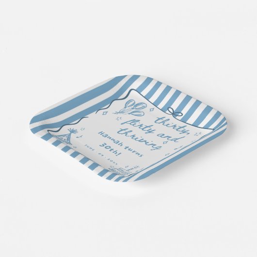 30歳描の気のあるそぶりをした誕生日を祝う ペーパープレート (傾斜あり)