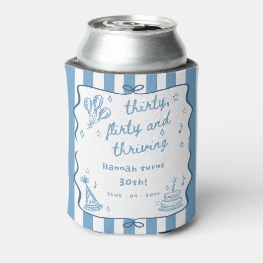 30歳描の気のあるそぶりをした誕生日を祝う 缶クーラー (缶裏面)