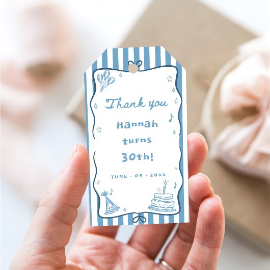30歳描の気のあるそぶりをした誕生日パー ギフトタグ