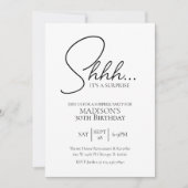 30歳時代のサプライズ黒白誕生日 招待状 (正面)