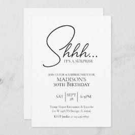 30歳時代のサプライズ黒白誕生日 招待状