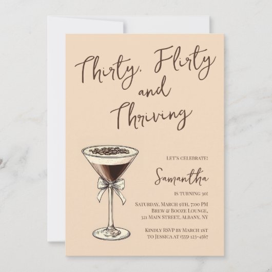 30歳気のあるそぶりをしたで元気なマルティーニ30歳の誕生日 招待状 (正面)