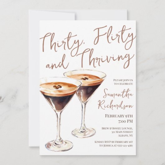 30歳気のあるそぶりをしたで元気なマルティーニ30歳の誕生日 招待状 (正面)