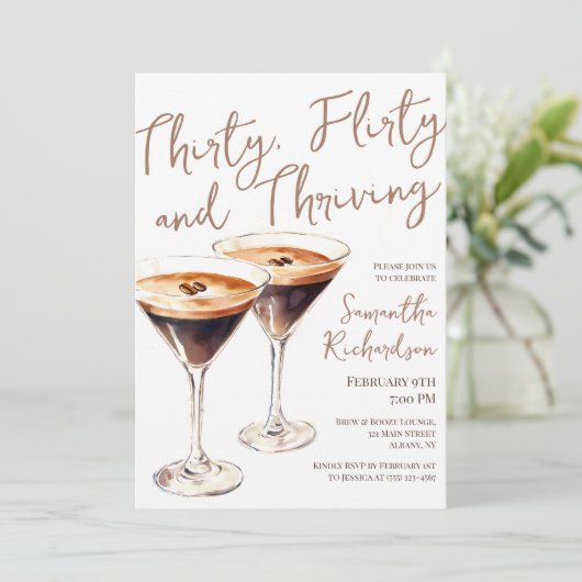 30歳気のあるそぶりをしたで元気なマルティーニ30歳の誕生日 招待状 (スタンド正面)