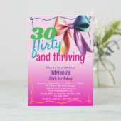 30歳気のあるそぶりをしたで繁栄するレトロ90代30歳の誕生日パーティー 招待状 (スタンド正面)
