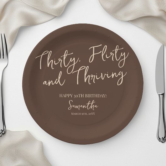 30歳気のあるそぶりをしたと繁栄するブラウン30歳の誕生日 ペーパープレート