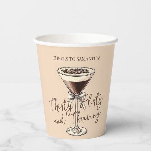 30歳気のあるそぶりをしたと繁栄するブラウン30歳の誕生日 紙コップ (裏面)