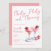 30歳気のあるそぶりをしたのピンク30歳の誕生日 招待状 (正面/裏面)