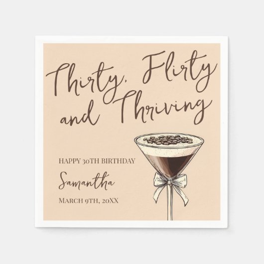 30歳気のあるそぶりをしたの誕生日と盛り上がるカクテル スタンダードカクテルナプキン (正面)