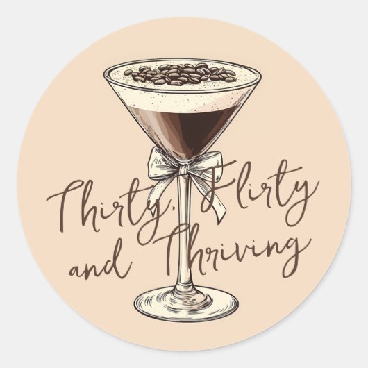 30歳気のあるそぶりをしたの誕生日と盛り上がるカクテル ラウンドシール (正面)
