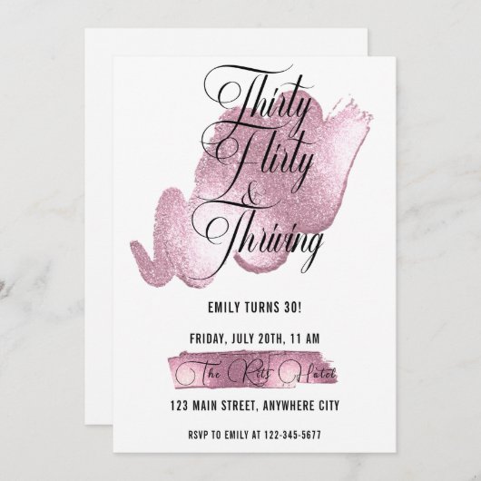 30歳気のあるそぶりをしたの誕生日パーティー 招待状 (正面/裏面)