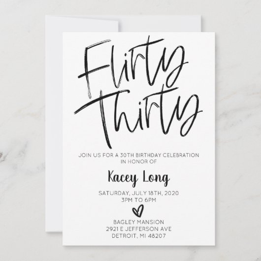 30歳気のあるそぶりをしたの誕生日招待状 招待状 (正面)