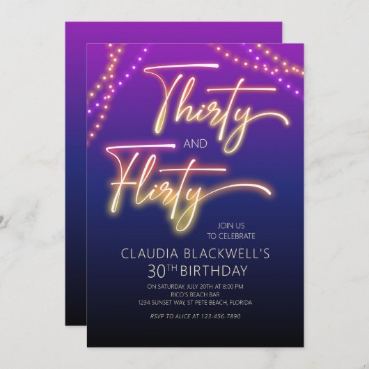 30歳気のあるそぶりをしたの誕生日招待状 招待状 (正面/裏面)