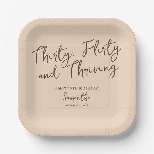 30歳気のあるそぶりをしたの誕生日 ペーパープレート (正面)