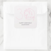 30歳気のあるそぶりをしたピンクモダン30歳の誕生日 スクエアシール (バッグ)