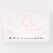 30歳気のあるそぶりをしたピンクモダン30歳の誕生日 横断幕 (横)