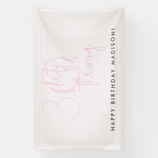 30歳気のあるそぶりをしたピンクモダン30歳の誕生日 横断幕 (縦)