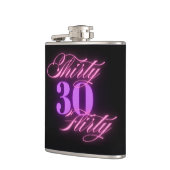 30歳気のあるそぶりをした誕生日ネオンピンク黒シック フラスク (左)
