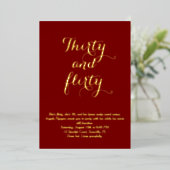 30歳気のあるそぶりをした誕生日招待状 箔招待状 (立ち正面)