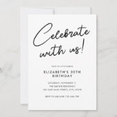 30歳祝の誕生日パーティの招待状と 招待状 (正面)