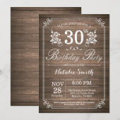 30歳素朴の誕生日招待状フローラ 招待状 (正面/裏面)