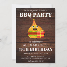30歳素朴の誕生日bbq招待状 招待状