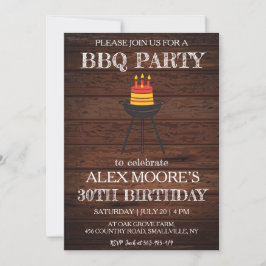 30歳素朴の誕生日bbq招待状 招待状