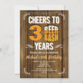 30歳素朴誕生日の30番ウッド 招待状 (正面)