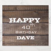 30歳素朴40th 50th誕生日パーティー リキュールボトルラベル (シングルラベル)