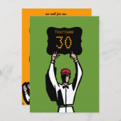 30歳誕生日サッカーパーティの招待状-正式 招待状 (正面/裏面)