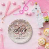 30歳誕生日シックグリッターカグラデーションード ペーパープレート (パーティー)