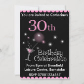 30歳誕生日パーティの招待状-カクテルグラス 招待状 (正面)