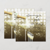 30歳誕生日パーティー招待状 エレガントベージュゴールド 招待状 (正面/裏面)