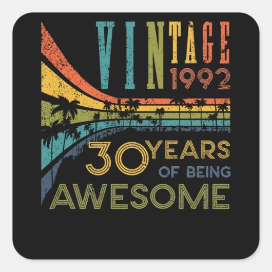 30歳誕生日ヴィンテージ1992 30歳 スクエアシール (正面)
