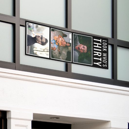 30歳誕生日写真バナー 横断幕 (ビルの外側)