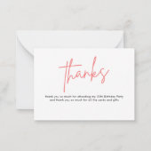 30歳誕生日感謝していだ ノートカード (裏面)