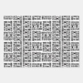 30歳誕生日4枚のフォト白黒モノ ラッピングペーパーシート (正面3)