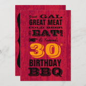 30歳誕生日BBQグリルアウト 招待状 (正面/裏面)
