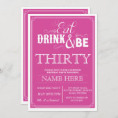 30歳食べ以上の誕生日パーティー招待状 招待状 (正面/裏面)
